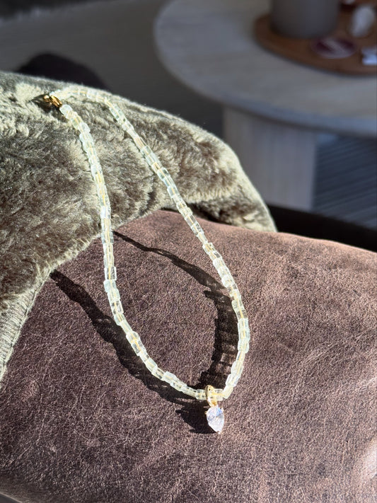 Lime Citrine Pear Diamond